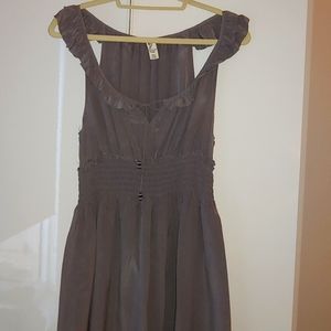 Anthropologie Floreat Silk Grey Dress